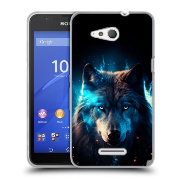 Силиконовый чехол на Sony Xperia E4g с принтом Волк ночной Силиконовый чехол на Sony Xperia E4g с принтом Волк ночной