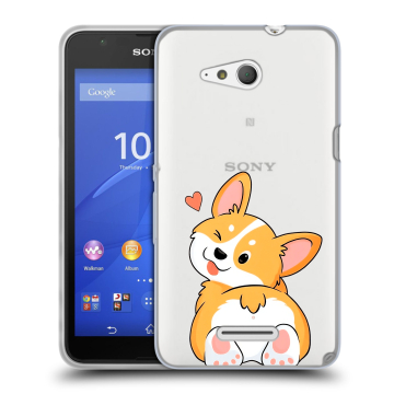 Силиконовый чехол на Sony Xperia E4g с принтом Корги Силиконовый чехол на Sony Xperia E4g с принтом Корги