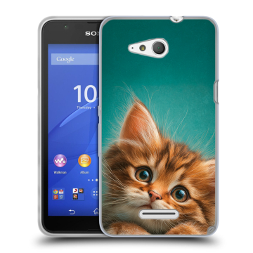 Силиконовый чехол на Sony Xperia E4g с принтом котенок Силиконовый чехол на Sony Xperia E4g с принтом котенок