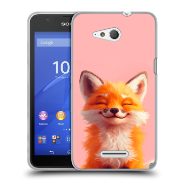 Силиконовый чехол на Sony Xperia E4g с принтом милая лиса Силиконовый чехол на Sony Xperia E4g с принтом милая лиса