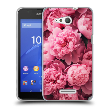 Силиконовый чехол на Sony Xperia E4g с принтом цветы пионы Силиконовый чехол на Sony Xperia E4g с принтом цветы пионы