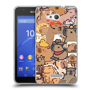 Силиконовый чехол на Sony Xperia E4g с принтом капибара Силиконовый чехол на Sony Xperia E4g с принтом капибара