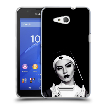 Силиконовый чехол на Sony Xperia E4g с принтом монашка Силиконовый чехол на Sony Xperia E4g с принтом монашка
