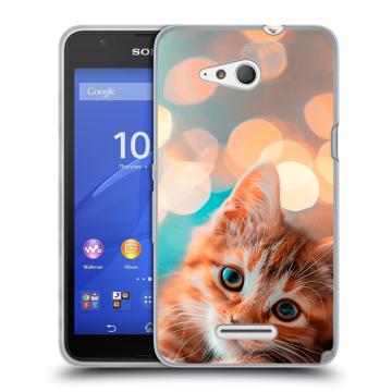 Силиконовый чехол на Sony Xperia E4g с принтом котик Силиконовый чехол на Sony Xperia E4g с принтом котик