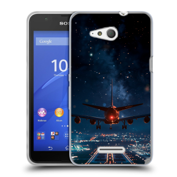 Силиконовый чехол на Sony Xperia E4g с принтом самолет Силиконовый чехол на Sony Xperia E4g с принтом самолет