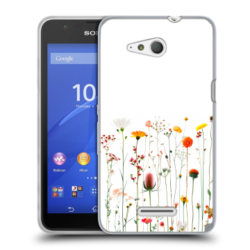 Силиконовый чехол на Sony Xperia E4g с принтом цветы Силиконовый чехол на Sony Xperia E4g с принтом цветы