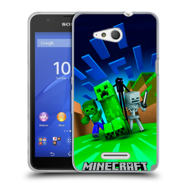 Силиконовый чехол на Sony Xperia E4g с принтом Майнкрафт Силиконовый чехол на Sony Xperia E4g с принтом Майнкрафт