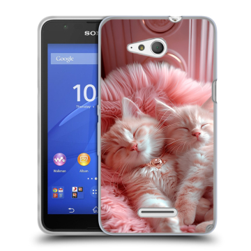 Силиконовый чехол на Sony Xperia E4g с принтом котята котики Силиконовый чехол на Sony Xperia E4g с принтом котята котики