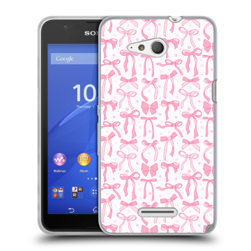 Силиконовый чехол на Sony Xperia E4g с принтом Розовые бантики Силиконовый чехол на Sony Xperia E4g с принтом Розовые бантики