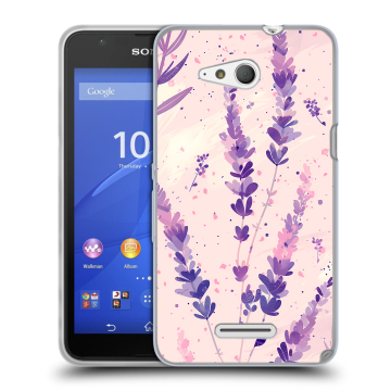 Силиконовый чехол на Sony Xperia E4g с принтом цветы лаванда Силиконовый чехол на Sony Xperia E4g с принтом цветы лаванда