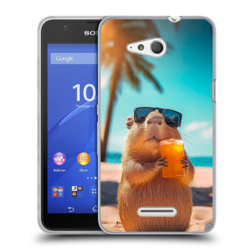 Силиконовый чехол на Sony Xperia E4g с принтом Капибара Силиконовый чехол на Sony Xperia E4g с принтом Капибара