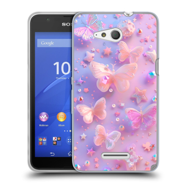Силиконовый чехол на Sony Xperia E4g с принтом Бабочки Силиконовый чехол на Sony Xperia E4g с принтом Бабочки
