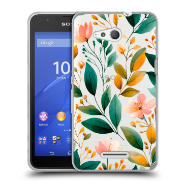 Силиконовый чехол на Sony Xperia E4g с принтом Цветы паттерн
