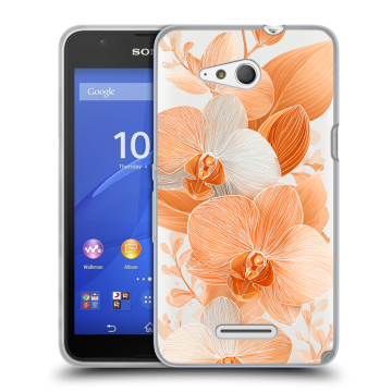 Силиконовый чехол на Sony Xperia E4g с принтом Бежевые цветы