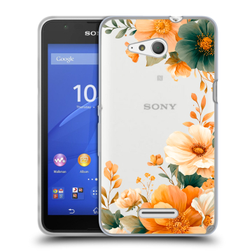 Силиконовый чехол на Sony Xperia E4g с принтом Цветы принт