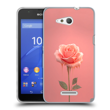 Силиконовый чехол на Sony Xperia E4g с принтом Розовая роза
