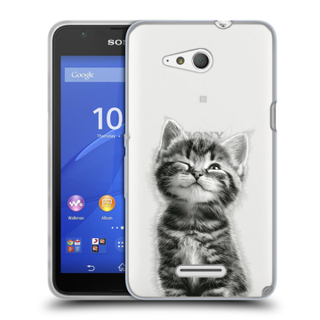 Силиконовый чехол на Sony Xperia E4g с принтом Котенок Силиконовый чехол на Sony Xperia E4g с принтом Котенок