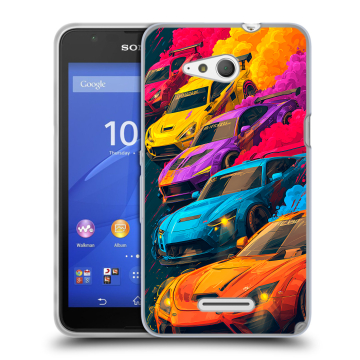 Силиконовый чехол на Sony Xperia E4g с принтом Тачки
