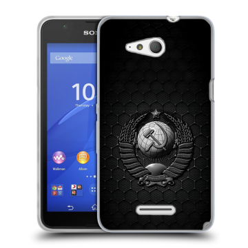 Силиконовый чехол на Sony Xperia E4g с принтом Герб Флаг СССР Силиконовый чехол на Sony Xperia E4g с принтом Герб Флаг СССР