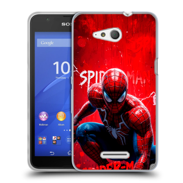 Силиконовый чехол на Sony Xperia E4g с принтом Spiderman Человек паук Силиконовый чехол на Sony Xperia E4g с принтом Spiderman Человек паук
