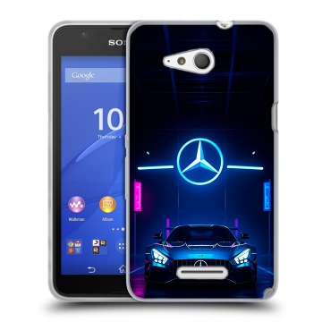 Силиконовый чехол на Sony Xperia E4g с принтом Mercedes Мерседес Силиконовый чехол на Sony Xperia E4g с принтом Mercedes Мерседес