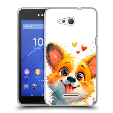 Силиконовый чехол на Sony Xperia E4g с принтом корги Силиконовый чехол на Sony Xperia E4g с принтом корги
