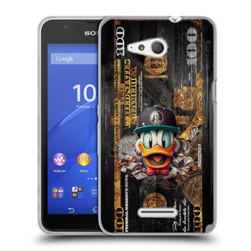 Силиконовый чехол на Sony Xperia E4g с принтом Дональд Дак Доллар Силиконовый чехол на Sony Xperia E4g с принтом Дональд Дак Доллар