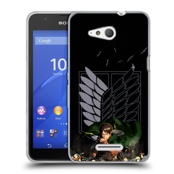 Силиконовый чехол на Sony Xperia E4g с принтом Атака титанов Силиконовый чехол на Sony Xperia E4g с принтом Атака титанов