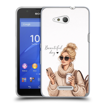 Силиконовый чехол на Sony Xperia E4g с принтом женский Силиконовый чехол на Sony Xperia E4g с принтом женский
