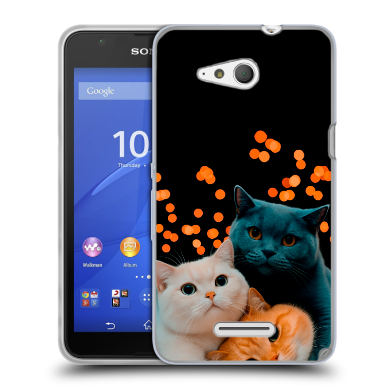 Силиконовый чехол на Sony Xperia E4g с принтом Кошки Силиконовый чехол на Sony Xperia E4g с принтом Кошки