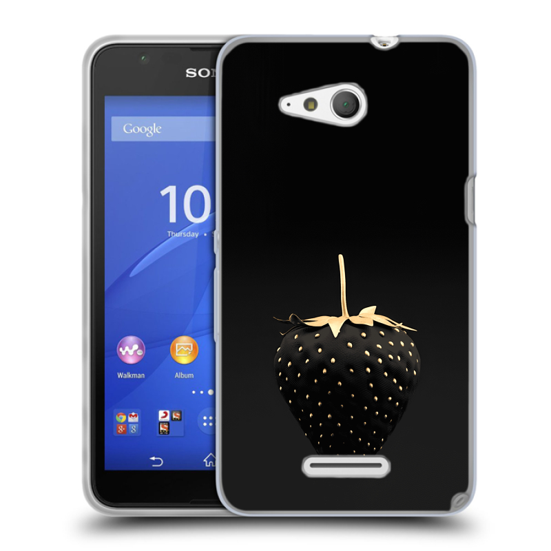 Силиконовый чехол на Sony Xperia E4g с принтом Черная клубника Силиконовый чехол на Sony Xperia E4g с принтом Черная клубника