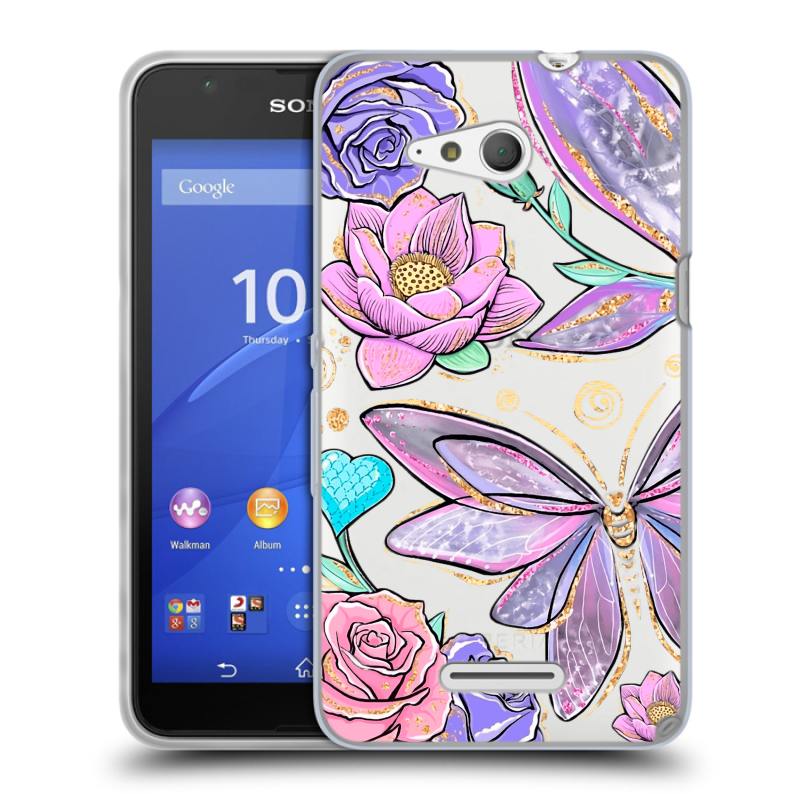 Пластиковый чехол на Sony Xperia E4g с принтом Бабочки и цветы Пластиковый чехол на Sony Xperia E4g с принтом Бабочки и цветы