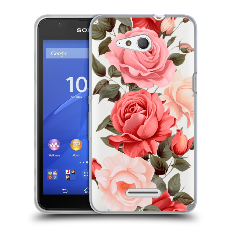 Пластиковый чехол на Sony Xperia E4g с принтом Розы Пластиковый чехол на Sony Xperia E4g с принтом Розы