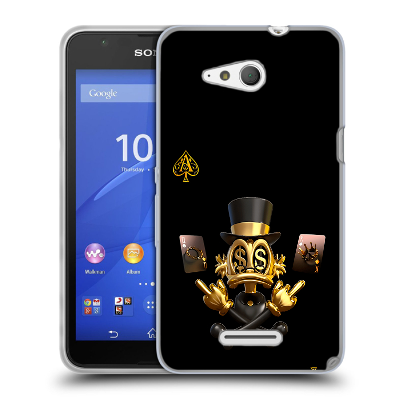 Пластиковый чехол на Sony Xperia E4g с принтом Золотой скрудж макдак Пластиковый чехол на Sony Xperia E4g с принтом Золотой скрудж макдак