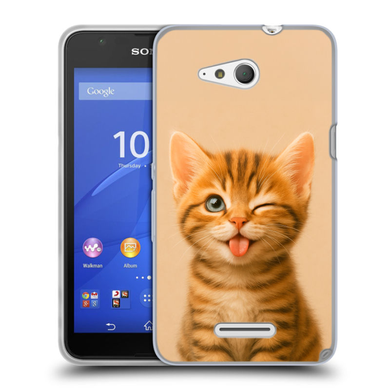 Силиконовый чехол на Sony Xperia E4g с принтом котенок Силиконовый чехол на Sony Xperia E4g с принтом котенок