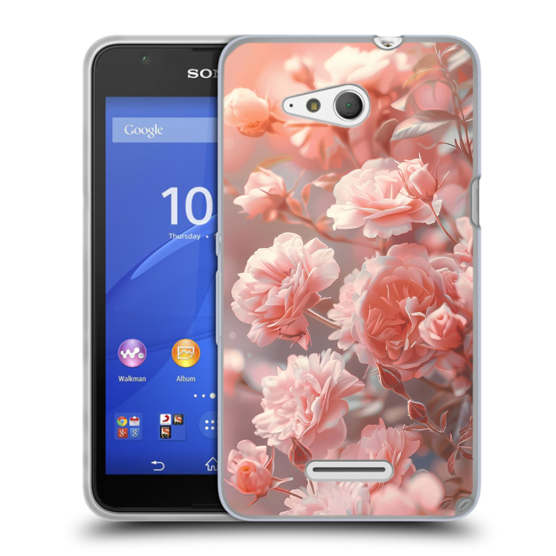 Силиконовый чехол на Sony Xperia E4g с принтом Розовые розы Силиконовый чехол на Sony Xperia E4g с принтом Розовые розы