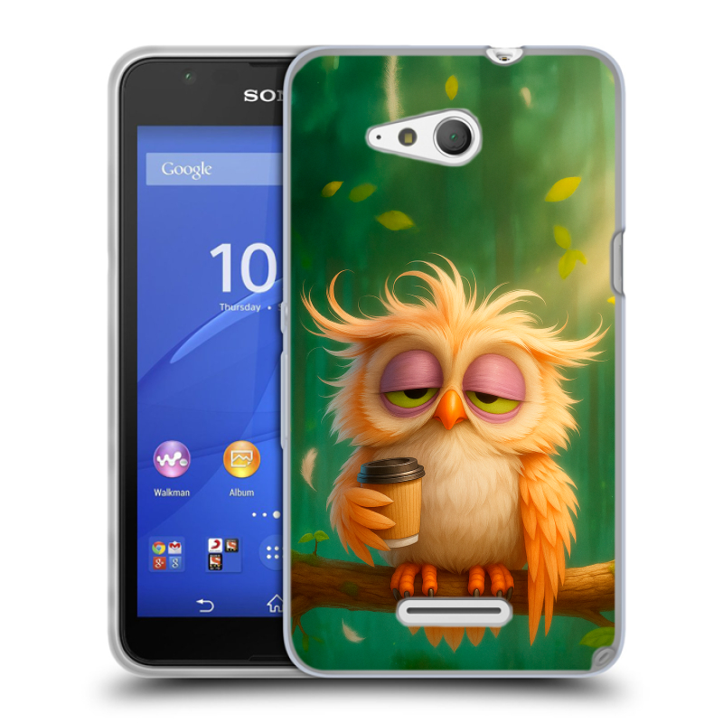 Силиконовый чехол на Sony Xperia E4g с принтом сова Силиконовый чехол на Sony Xperia E4g с принтом сова