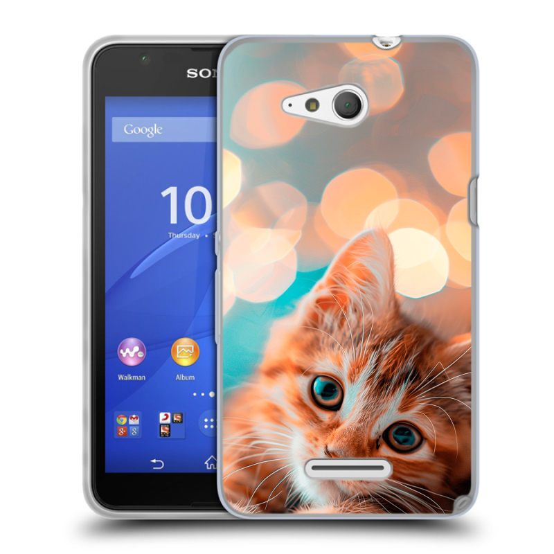 Силиконовый чехол на Sony Xperia E4g с принтом котик Силиконовый чехол на Sony Xperia E4g с принтом котик