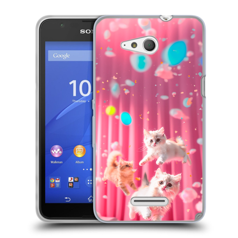 Пластиковый чехол на Sony Xperia E4g с принтом милые котики Пластиковый чехол на Sony Xperia E4g с принтом милые котики