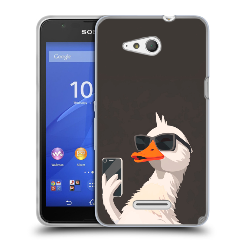 Пластиковый чехол на Sony Xperia E4g с принтом утка в очках Пластиковый чехол на Sony Xperia E4g с принтом утка в очках