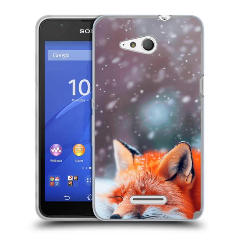 Пластиковый чехол на Sony Xperia E4g с принтом лиса Пластиковый чехол на Sony Xperia E4g с принтом лиса
