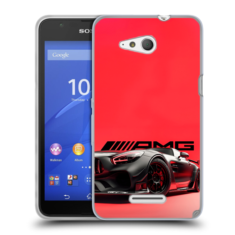 Силиконовый чехол на Sony Xperia E4g с принтом Мерседес Mercedes AMG Силиконовый чехол на Sony Xperia E4g с принтом Мерседес Mercedes AMG