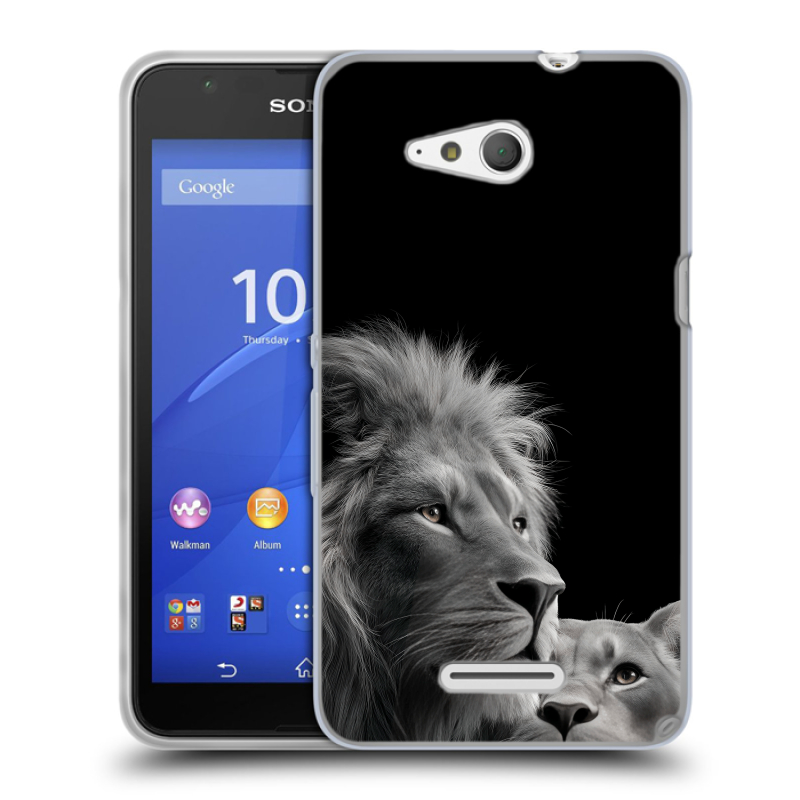 Пластиковый чехол на Sony Xperia E4g с принтом Лев кошки Пластиковый чехол на Sony Xperia E4g с принтом Лев кошки