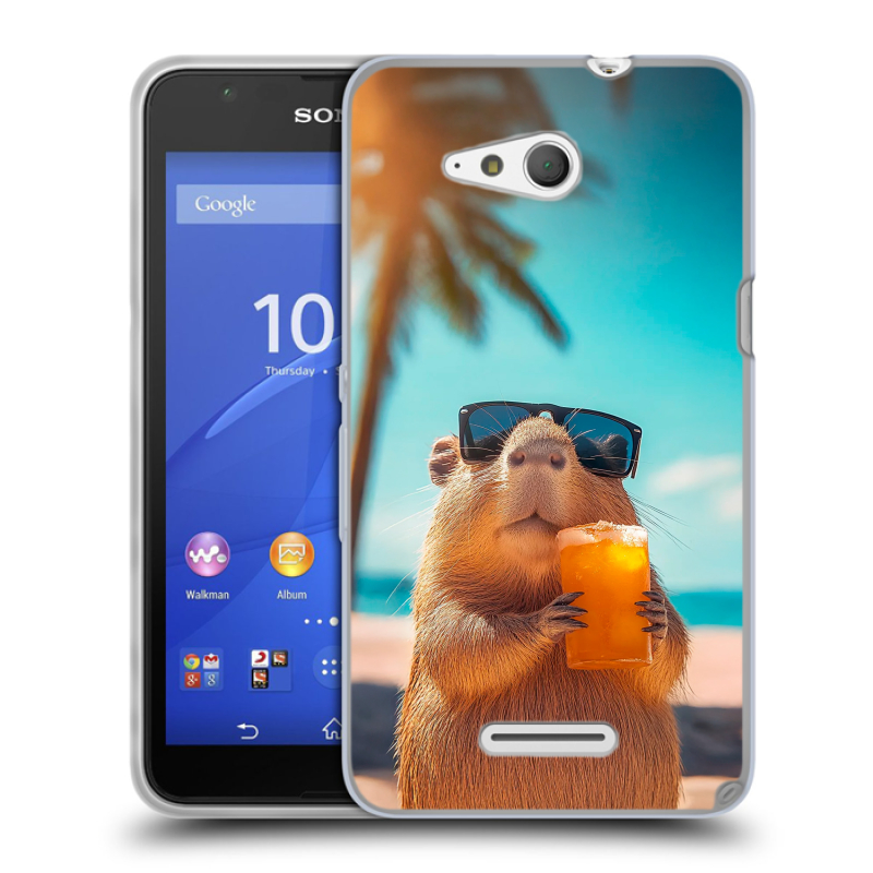 Пластиковый чехол на Sony Xperia E4g с принтом Капибара Пластиковый чехол на Sony Xperia E4g с принтом Капибара