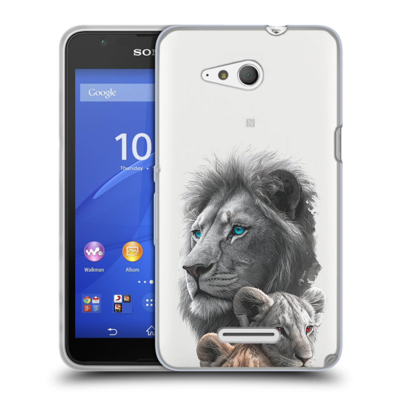 Пластиковый чехол на Sony Xperia E4g с принтом Львы Пластиковый чехол на Sony Xperia E4g с принтом Львы
