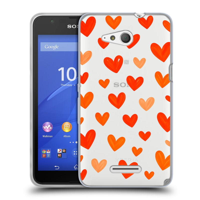 Силиконовый чехол на Sony Xperia E4g с принтом Сердечки Силиконовый чехол на Sony Xperia E4g с принтом Сердечки