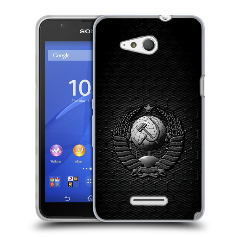 Силиконовый чехол на Sony Xperia E4g с принтом Герб Флаг СССР Силиконовый чехол на Sony Xperia E4g с принтом Герб Флаг СССР