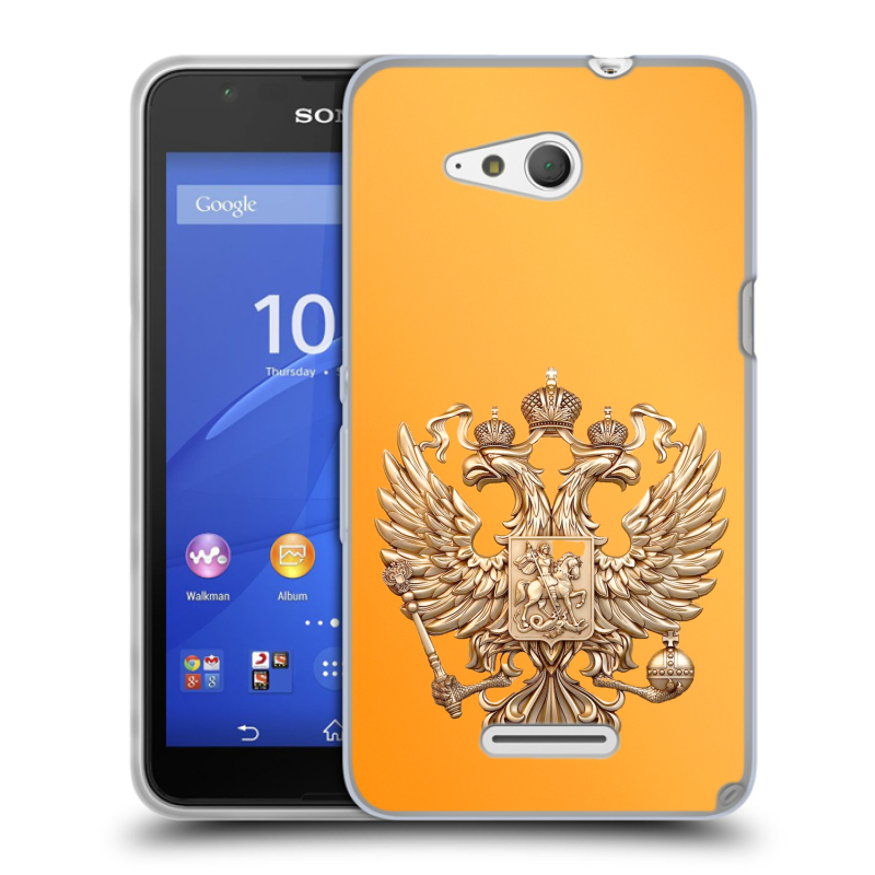 Пластиковый чехол на Sony Xperia E4g с принтом Герб Флаг России Пластиковый чехол на Sony Xperia E4g с принтом Герб Флаг России