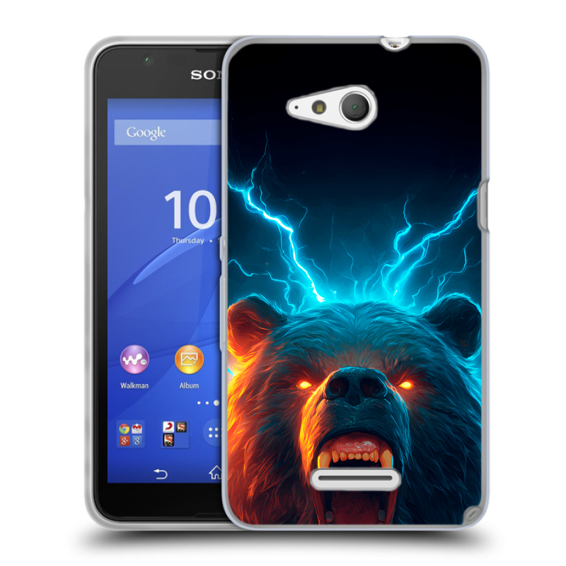Силиконовый чехол на Sony Xperia E4g с принтом Медведь Силиконовый чехол на Sony Xperia E4g с принтом Медведь