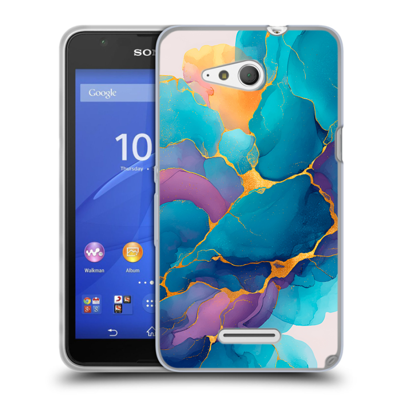 Пластиковый чехол на Sony Xperia E4g с принтом Мрамор блестки Пластиковый чехол на Sony Xperia E4g с принтом Мрамор блестки